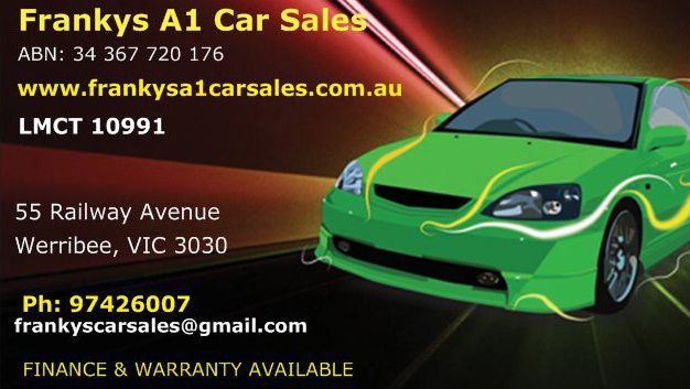 Franky's A1 Car Sales our new sponsor