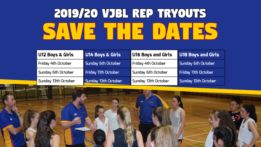 19/20 VJBL tryouts - Save The Dates