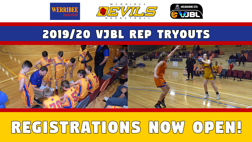 2019/20 VJBL Rep Tryouts registrations now open