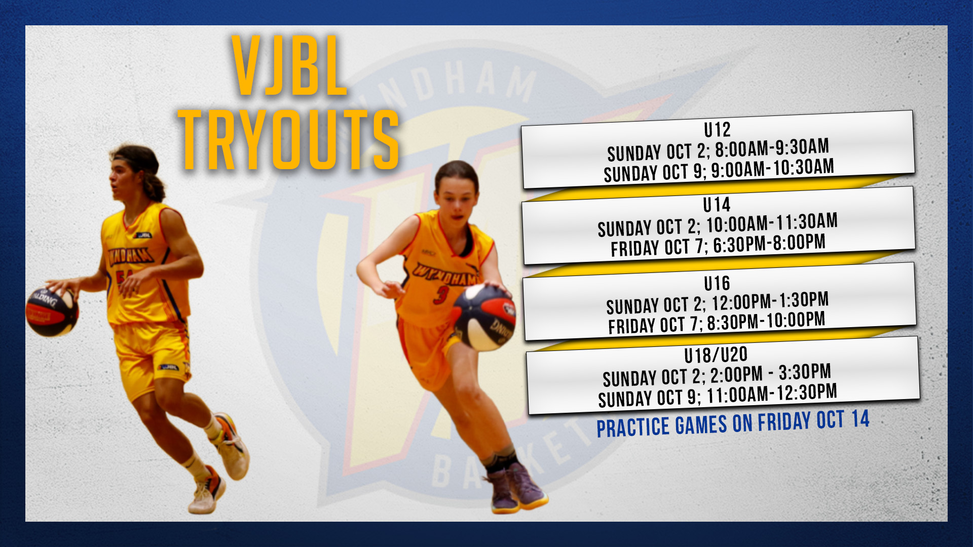 2022/23 VJBL Tryouts