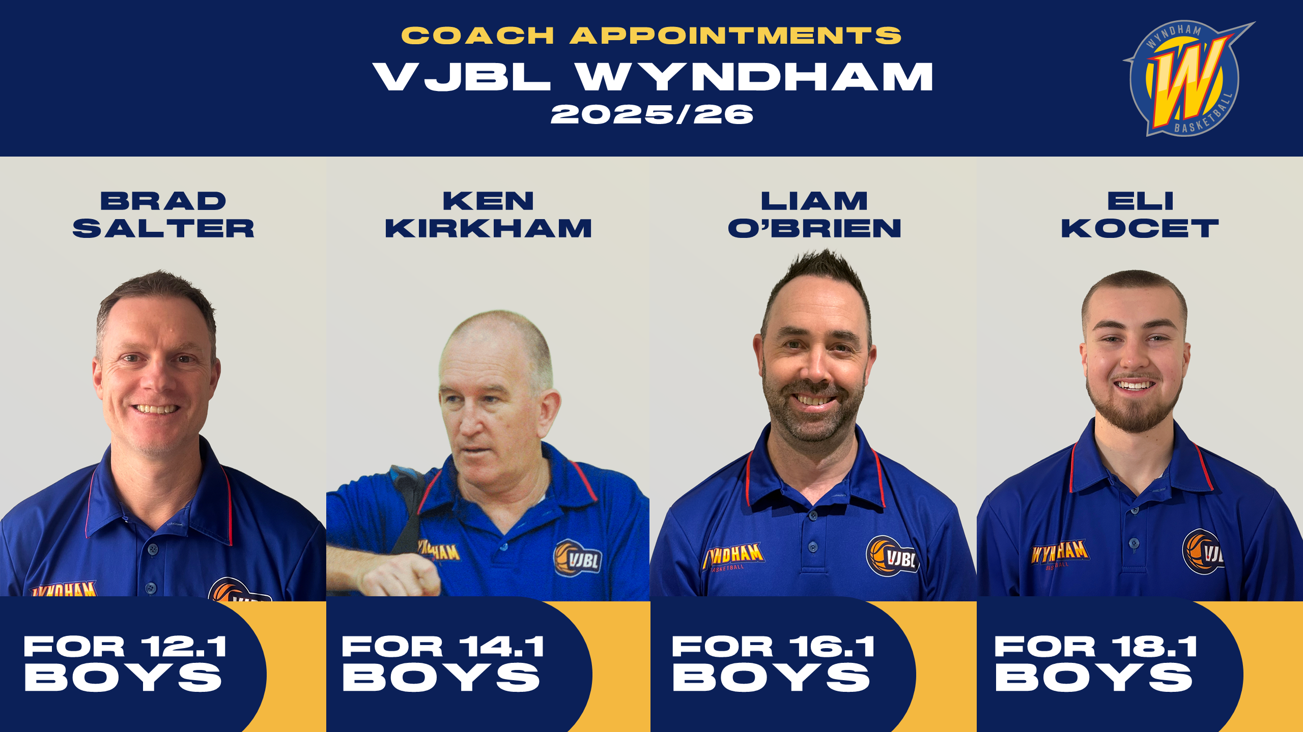 📣 VJBL Wyndham 2025/26 Boys Coaches Announced